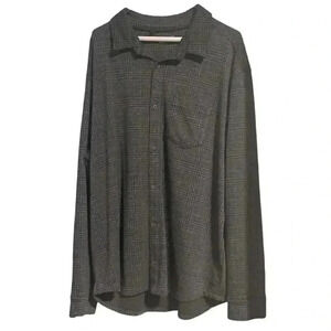 Dark Gray Button Down Thick Long Sleeve Top
